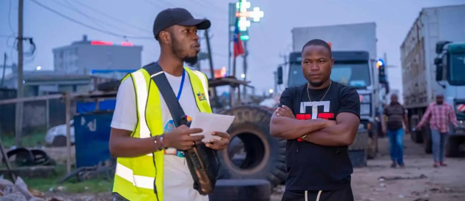 Keystone team engaging with site personnel during a field safety review in an active work environment